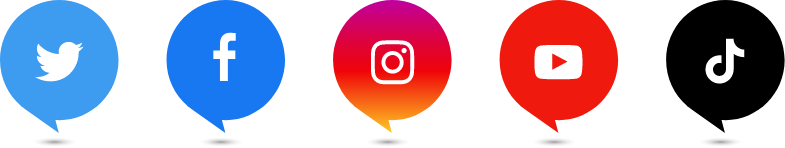 Twitter,Facebook,Instagram,YouTube,TikTok