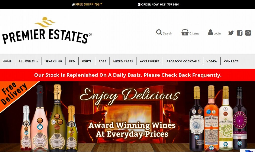Shopify導入の成功事例4：Premier Estates Wine