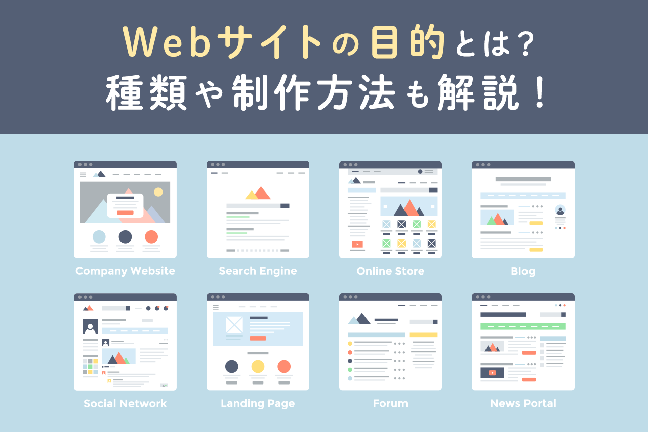 Webサイトの目的とは？種類、求められることを解説