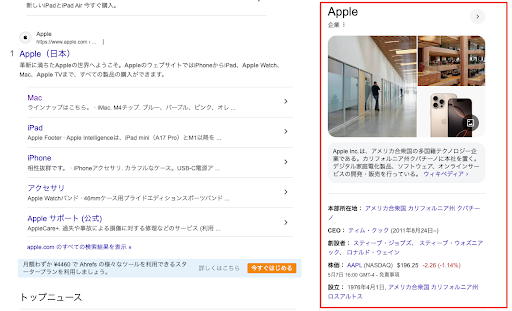 Googleのナレッジグラフとの関係性